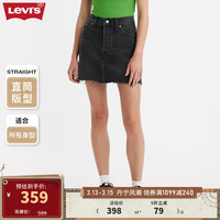 Levi's李维斯24春季女士牛仔短裙烟灰色时尚复古直筒显瘦显高 烟灰色 25