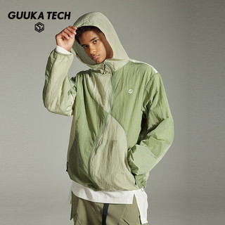 古由卡（GUUKA）TECH机能防晒风衣男春潮 户外出行遮阳透气排汗外套宽松百搭 军绿 XL