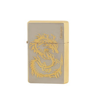 PRINCE日本王子极酷GT系列煤油防风续航打火机煤友龙+狼雕刻金属 GTPR-Dragon GD（礼盒装）