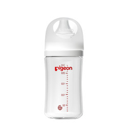 Pigeon 贝亲 奶瓶 玻璃奶瓶 自然实感第3代 宽口径玻璃 婴儿240ml AA187 M号3个月以上