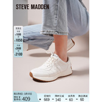 STEVE MADDEN 思美登2024春季时尚透气休闲鞋运动小白鞋女 JAGGIR 白色 36