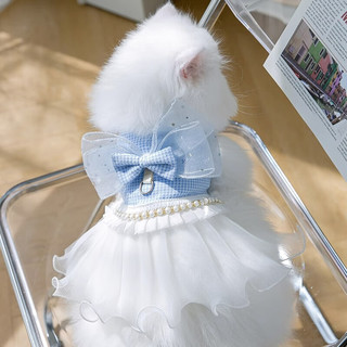 神经猫（shenjingmao）猫衣服猫咪防掉毛夏季薄款夏天春天布偶蓝猫公主群小猫 （建议体重3-5斤）