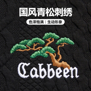 卡宾（CABBEEN）卡宾男装青松刺绣卫衣国风绣花长袖螺旋纹肌理 煤黑色 M 煤黑色01 48/170/M