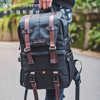 K&F Concept 卓尔相机包双肩多功能数码微单反背包专业摄影包男女便携大容量户外防水旅行休闲通勤包 黑色
