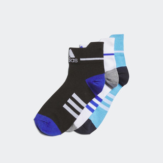 adidas 阿迪达斯 三双装运动袜子男女大童阿迪达斯 黑色/蓝/白 KXXL