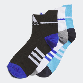 adidas 阿迪达斯 三双装运动袜子男女大童阿迪达斯 黑色/蓝/白 KXXL
