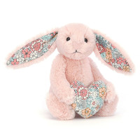 jELLYCAT 邦尼兔 花布邦尼兔英国高端毛绒玩具玩偶送礼生日礼物 花布爱心邦尼兔 H15*W8cm