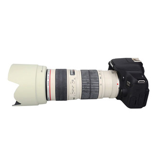 JJC 相机遮光罩 替代ET-74 适用于佳能EF 70-200mm F4L小小白镜头6D2 5DS 5DSR 90D 80D 77D单反配件 白色