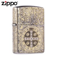 ZIPPO 之宝 煤油打火机防风六面精雕金银双色盔甲加厚男友生日礼物情人节 康斯坦丁-常规