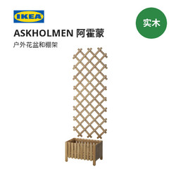 IKEA 宜家 ASKHOLMEN阿霍蒙户外花盆和棚架实木灰褐色庭院阳台