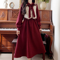 禾治订婚衣服女平常可穿小个子小香风马甲红色连衣裙两件套秋冬大吗法 红色两件套 L 【105-120斤】