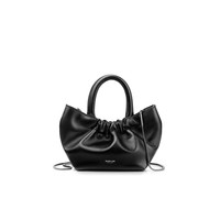 INJOYLIFE云朵包羊皮褶皱手提包高级时尚链条斜挎包 黑色