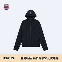 盖世威（K·SWISS）女外套 24夏季 运动休闲连帽针织上衣 1910048 008正黑色 XL