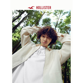 HOLLISTER24春夏时尚保暖翻领拉链夹克外套 男 KI332-4013 奶白色 XL (180/116A)