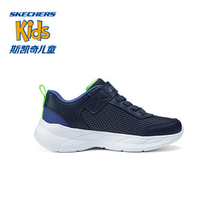 Skechers斯凯奇儿童男童魔术贴运动鞋时尚休闲鞋中大童跑步鞋403792L 海军蓝色/蓝色/NVBL 31