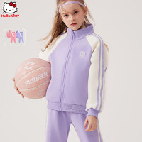 Hello Kitty 女童运动套装儿童外套春装中大童卫衣运动裤运动服两件套072紫150 HKT072紫色