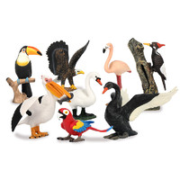 玛奇乐（MECHILE）仿真动物模型玩具飞禽鸟类老鹰鹦鹉鸮孔雀游隼猫头儿童 飞禽8件套装