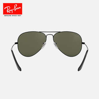 雷朋（RayBan）经典飞行员系列太阳镜男女款开车防晒墨镜户外眼镜0RB3025 002/58黑色镜框绿色偏光镜片