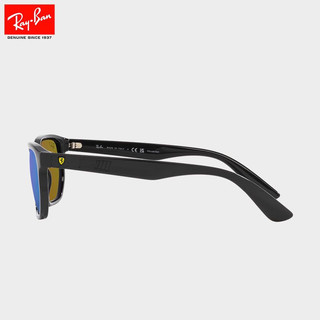 雷朋（RayBan）太阳镜法拉利联名款开车运动户外墨镜0RB4404M  灰框蓝色镜面绿色偏光镜片