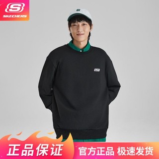 SKECHERS 斯凯奇 舒适百搭男士简约休闲卫衣针织圆领套头衫运动卫衣L423M076