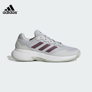 ADIDAS阿迪达斯网球鞋女款澳温网比赛运动羽毛球鞋IE0841 浅灰 38 