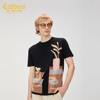 Cabbeen 卡宾 商场同款Cabbeen/卡宾都市男装短袖线衫108017自然户外提花A