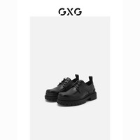 GXG 男鞋新款商务正装鞋男圆头真皮黑色增高德比鞋婚皮鞋