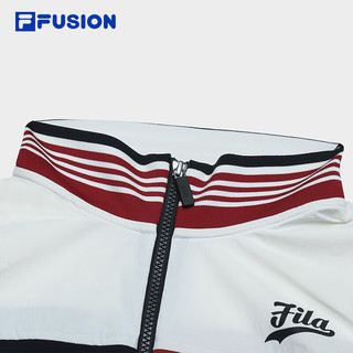 FILA FUSION斐乐潮牌梭织外套男2024夏时尚休闲拼色立领上衣 牙枣红-WI 160/84A/XS