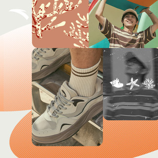 安踏海草鞋丨男鞋板鞋2024春季潮流厚底增高休闲鞋透气耐磨滑板运动鞋 白垩色-5 42
