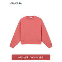 法国拉科斯特 LACOSTE女装 2024纯色宽松休闲短款圆领套头卫衣SF5614 ZV9/石榴红 36