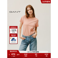 GANT甘特2024春季女士纯色圆领短袖T恤4200827 624桃红色 L
