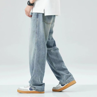 JIKADI 纪卡迪 美式高街直筒牛仔裤