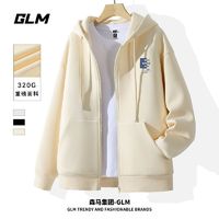 GLM 森马集团GLM新款重磅开衫卫衣春季外套男加厚青少年运动休闲夹克