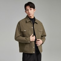 GXG 男装23秋季新品新品时尚简约男士短款翻领夹克外套上衣
