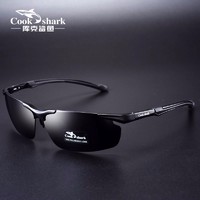 cookshark 库克鲨鱼 官方品质（CookShark）库克鲨鱼新款变色墨镜男士太阳镜偏光眼睛男驾驶开车潮人日夜两用眼镜 黑色