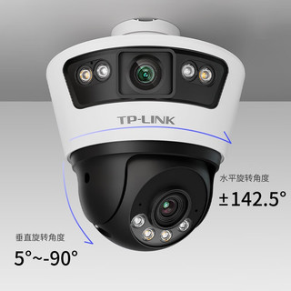 TP-LINK 室外双摄高清防水监控摄像头 枪球联动监控一体机 全彩夜视家用远程控制 双镜头双画面 【标配600万】IPC669 电源套装(赠卡）