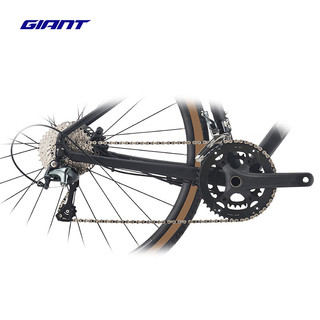捷安特（GIANT）Revolt-F 1油压碟刹20速成人变速公路平把自行车 全消光亮黑 700C×490MM ML 适合175-185cm