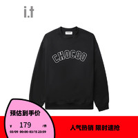 :CHOCOOLATE it 款圆领卫衣2024春季简约基础休闲款SWU260 BKX/黑色 XL