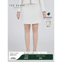 Ted Baker2024春季女士气质双口袋粗花呢半身裙C41025 白色 3