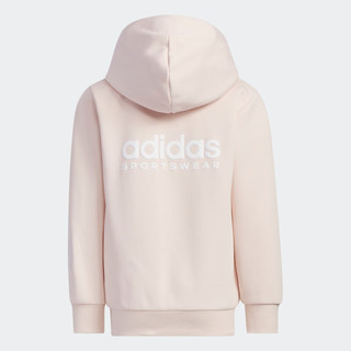 adidas阿迪达斯轻运动女小童儿童针织运动连帽夹克外套IN6524 奇迹石英色/白 134CM