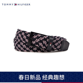 TOMMY HILFIGER24早春男装简约金属小标针扣式杂色织腰带AM0AM12051 多色拼色DW6 1个 105cm