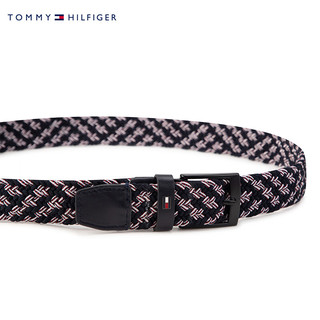 TOMMY HILFIGER24早春男装简约金属小标针扣式杂色织腰带AM0AM12051 多色拼色DW6 1个 105cm