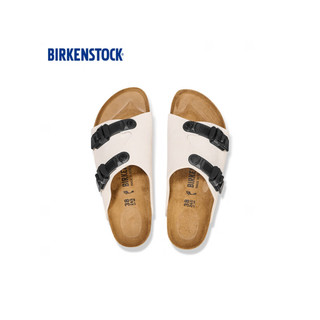 BIRKENSTOCK牛皮绒面革男女款当季时尚双扣拖鞋Zurich系列 白色/复古白窄版1026788 45
