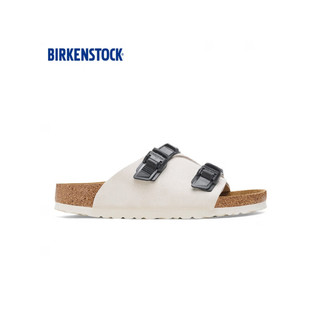 BIRKENSTOCK牛皮绒面革男女款当季时尚双扣拖鞋Zurich系列 白色/复古白窄版1026788 43