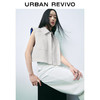 URBAN REVIVO UR2024夏季女都市休闲双口袋无袖短款衬衣领马甲UWU140025 米白 L