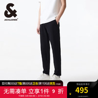 杰克·琼斯（JACK&JONES）春夏男士时尚休闲肌理感面料纯色商务通勤休闲裤男224214018 黑色E40 常规 黑色E40 170/76A/SR