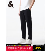 杰克·琼斯（JACK&JONES）春夏男士时尚休闲肌理感面料纯色商务通勤休闲裤男224214018 黑色E40 常规 黑色E40 185/88A/XLR