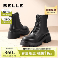 BeLLE 百丽 厚底马丁靴女冬季女靴子新款商场复古真皮短靴3H545DD2