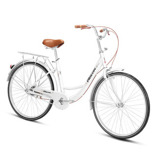飞鸽城市自行车26英寸非变速实心胎男女式成人青少年城市休闲单车 单速26寸钢架实心胎 白色