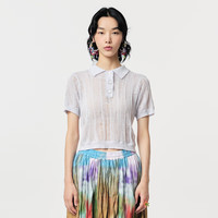 幻走（MOVEUP）2024春季不规则镂空设计师针织衫女 火山红 S